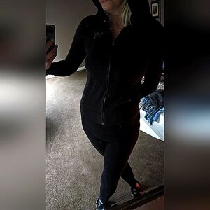 Size S Black Zip up Hoodie with Bling